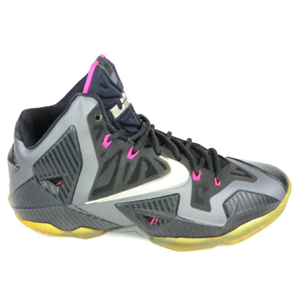 Nike Lebron 11 XI Miami Nights Men's Size 8.5 Black Grey Pink Silver 616175-003